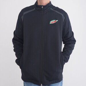 Nike Golf Thermafit Black Gray Embroidered Mtn Dew Zip Up Activewear Jacket L